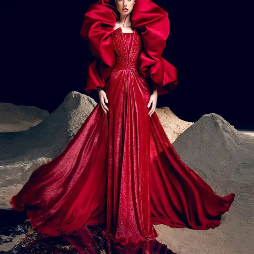 Satin Puffy Bolero Sleeved Short Cape