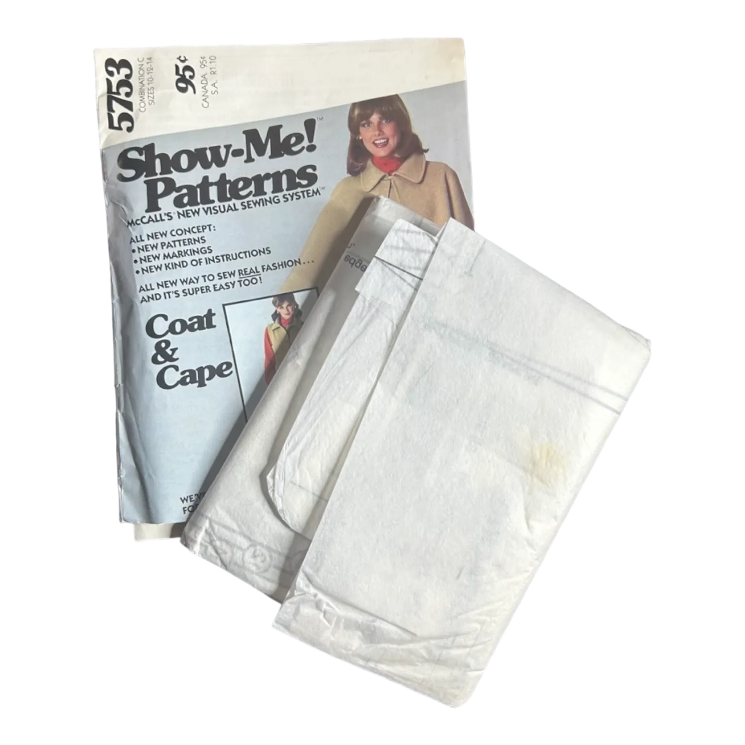 Show-Me! 5753 Misses' Unlined Sleeveless Coat with Detachable Cape Pattern - Size 10-12-14