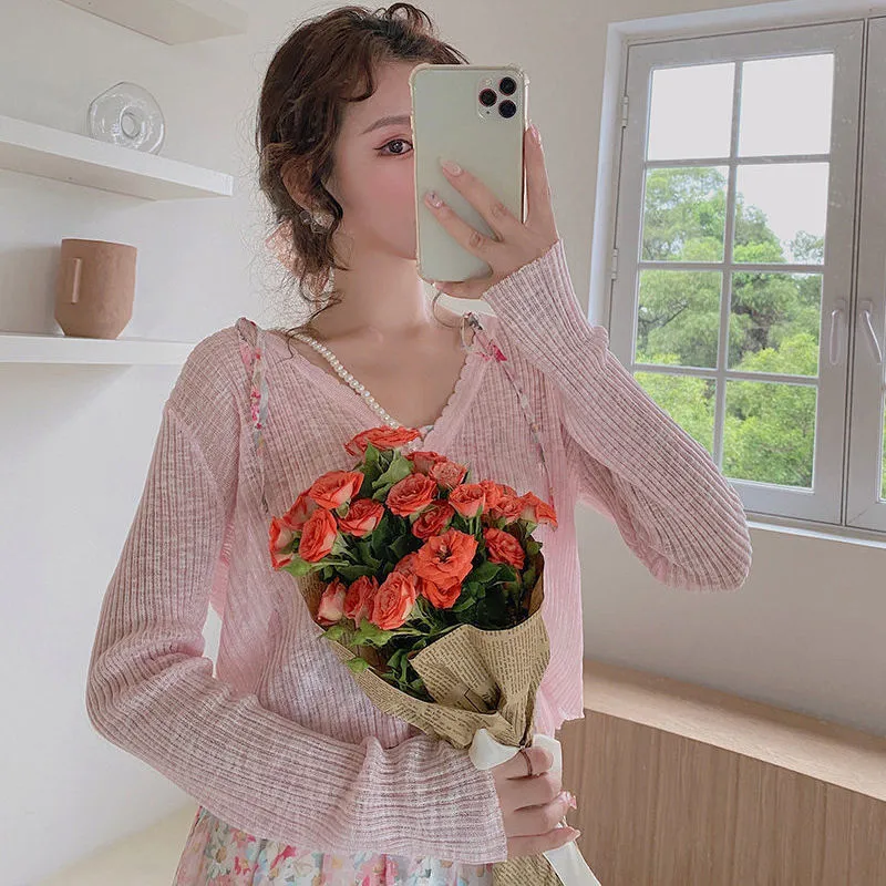 Shrugs Women Candy Colors Sweet All-match Cape Elegant Long Sleeve Bolero Sun Shading Cardigans Cropped Shawl Mujer Chic Outwear