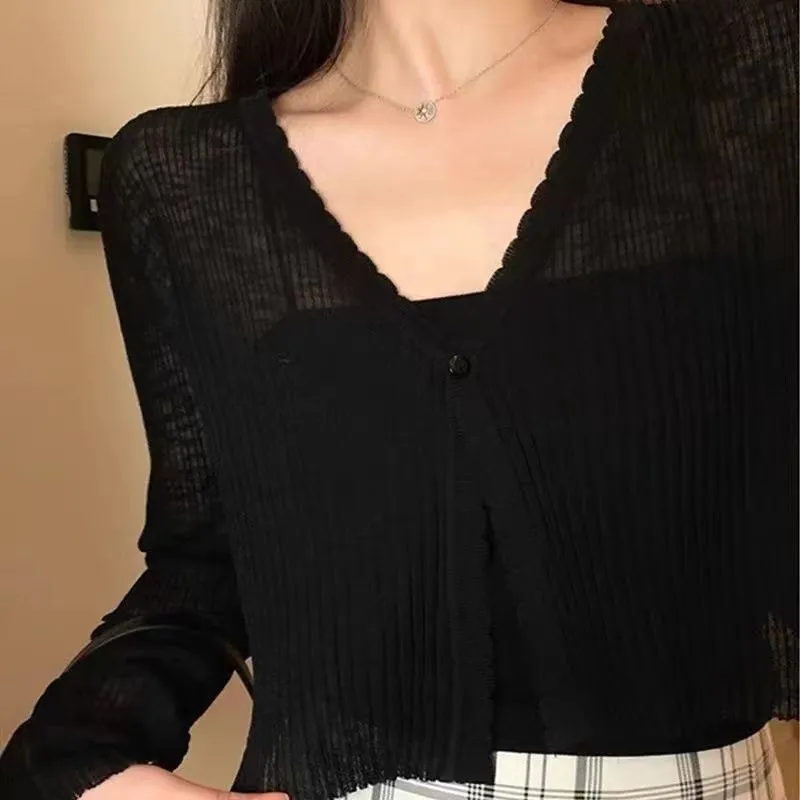 Shrugs Women Candy Colors Sweet All-match Cape Elegant Long Sleeve Bolero Sun Shading Cardigans Cropped Shawl Mujer Chic Outwear