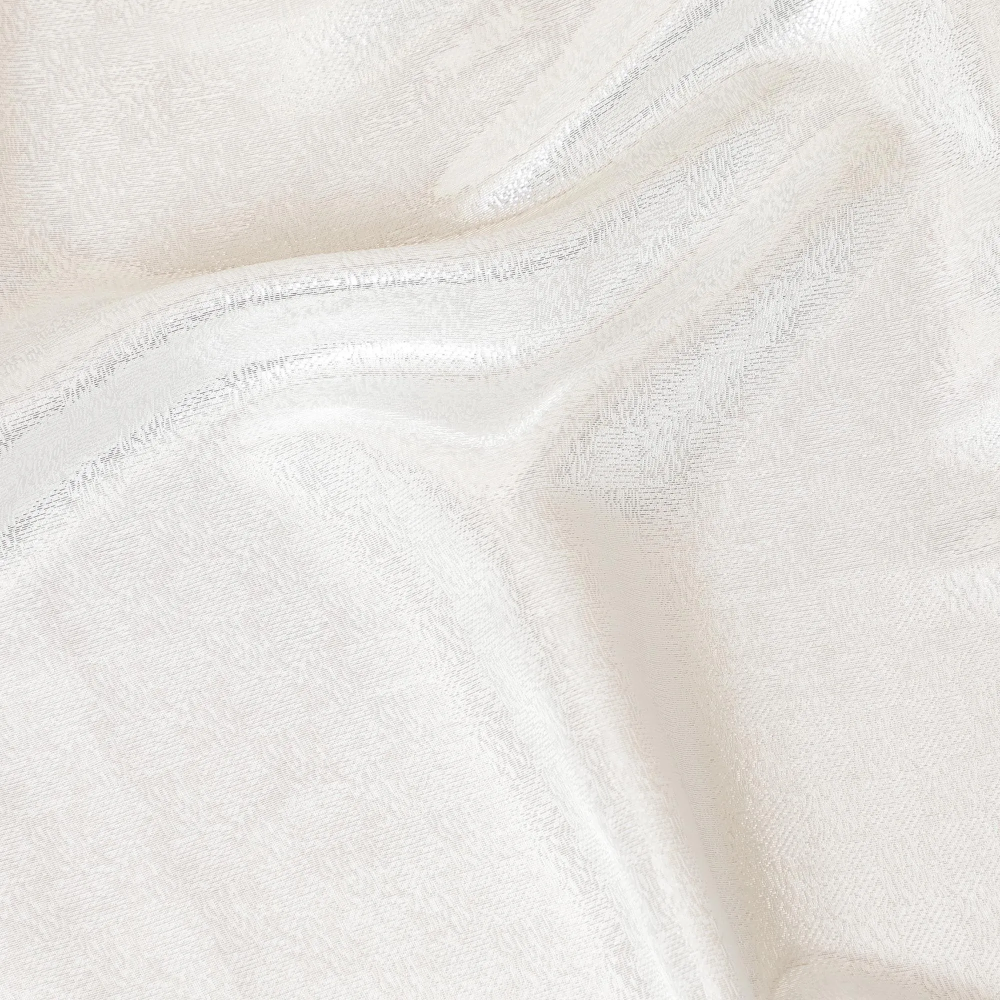 Silver premium Pure silk chiffon fabric with same tone metallic lurex in self design-D8873