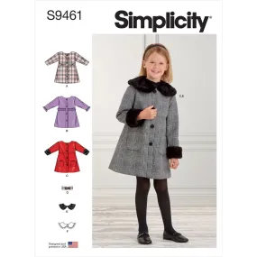 Simplicity Sewing Pattern S9461 Children's Coat