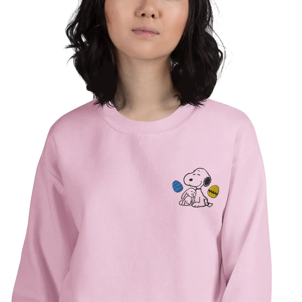 Snoopy Easter Eggs Embroidered Crewneck Sweatshirt