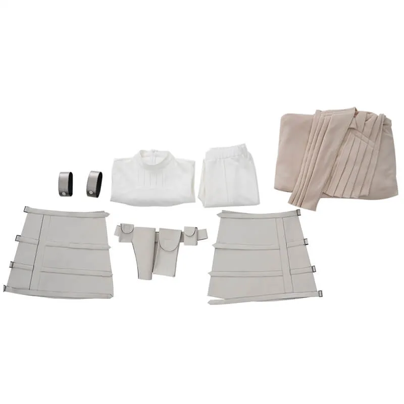 Star Wars Padme Amidala Costumes Padme Cosplay White Battle Outfits New Version ACcosplay