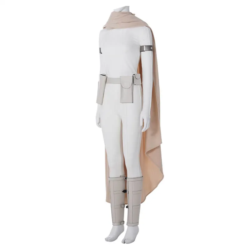 Star Wars Padme Amidala Costumes Padme Cosplay White Battle Outfits New Version ACcosplay