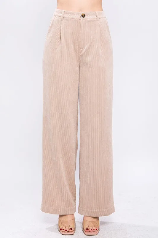 Stretch Waist Corduroy Trouser Pants
