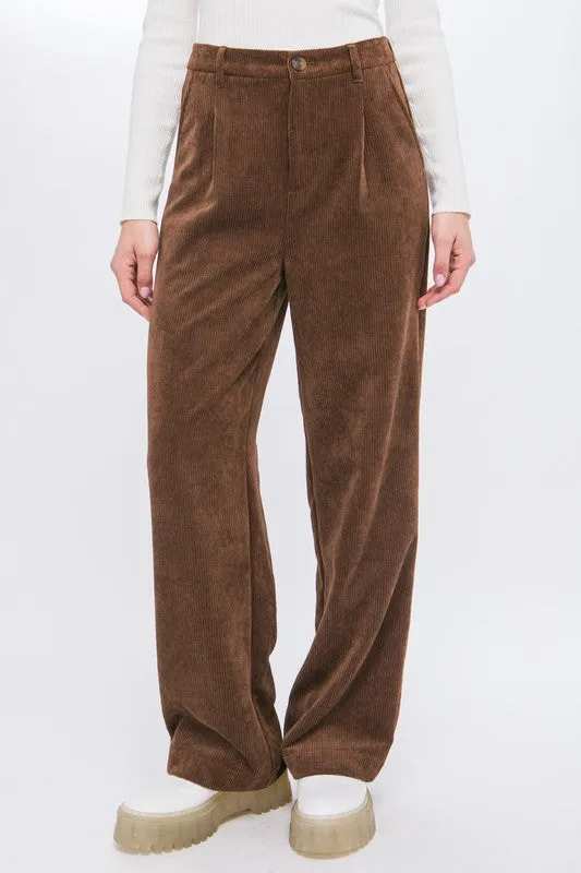 Stretch Waist Corduroy Trouser Pants