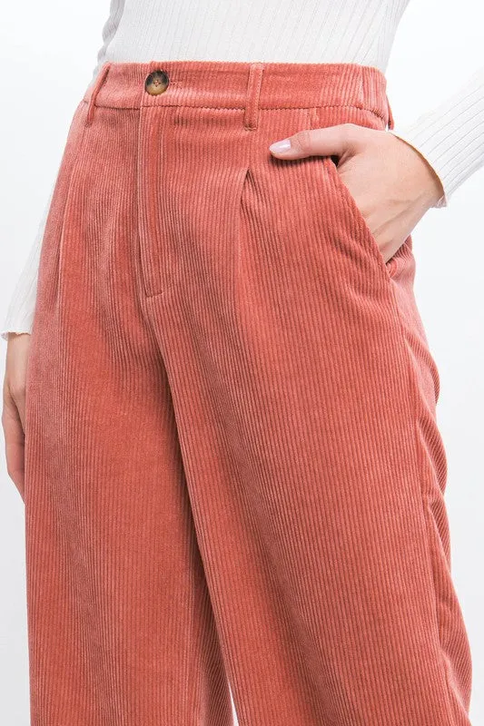 Stretch Waist Corduroy Trouser Pants
