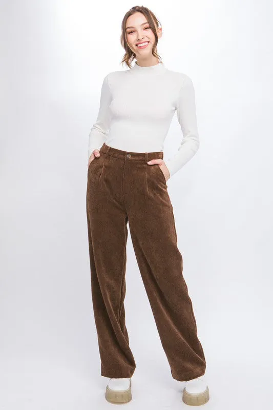 Stretch Waist Corduroy Trouser Pants
