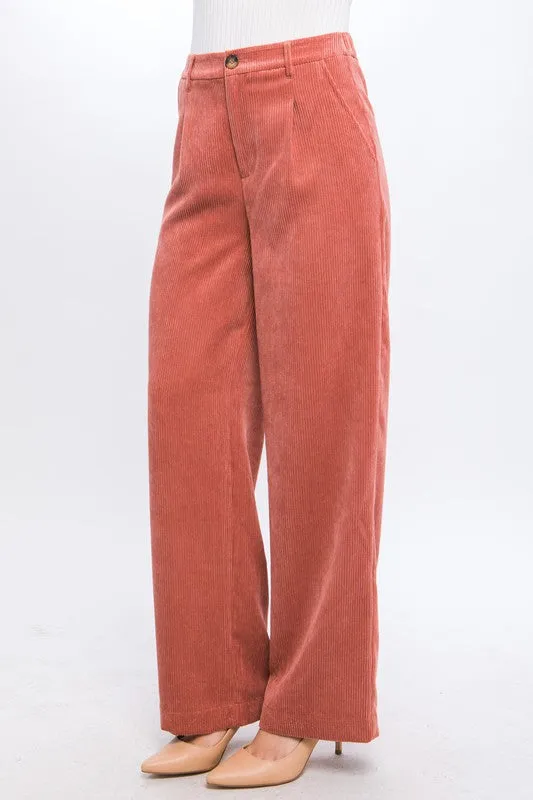 Stretch Waist Corduroy Trouser Pants