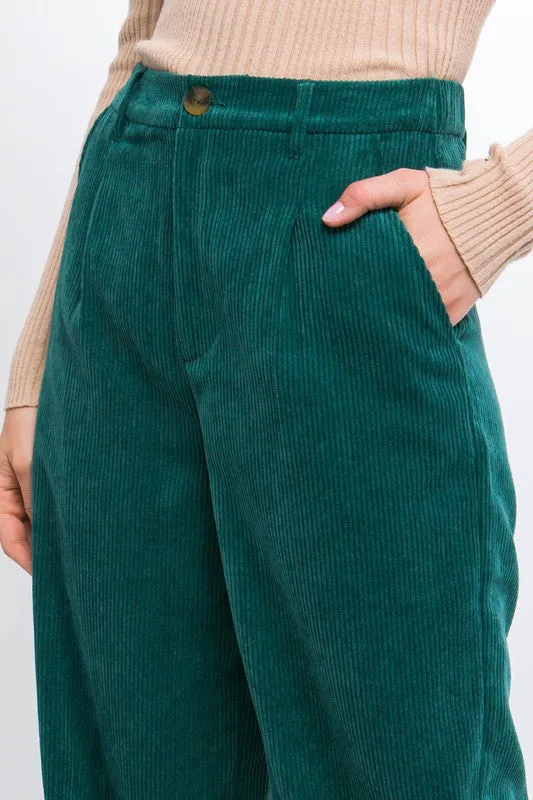 Stretch Waist Corduroy Trouser Pants
