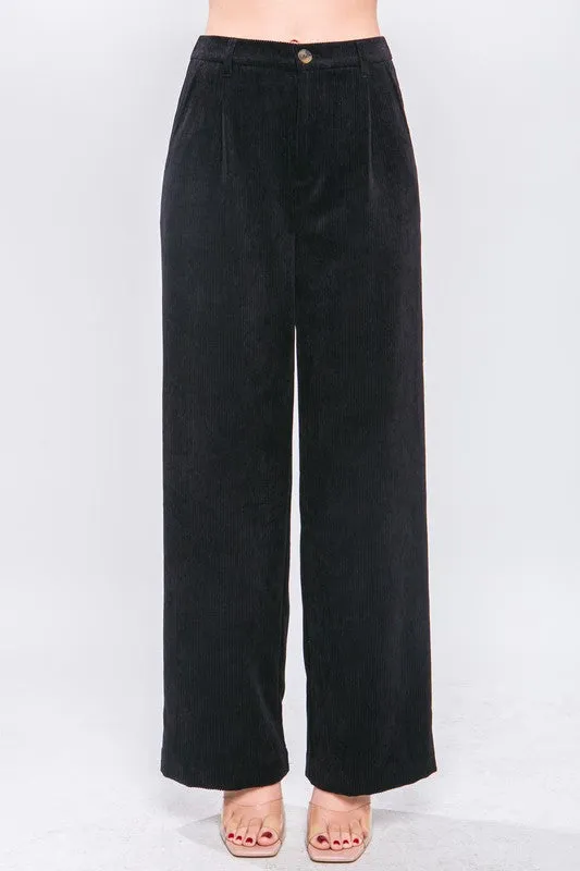 Stretch Waist Corduroy Trouser Pants