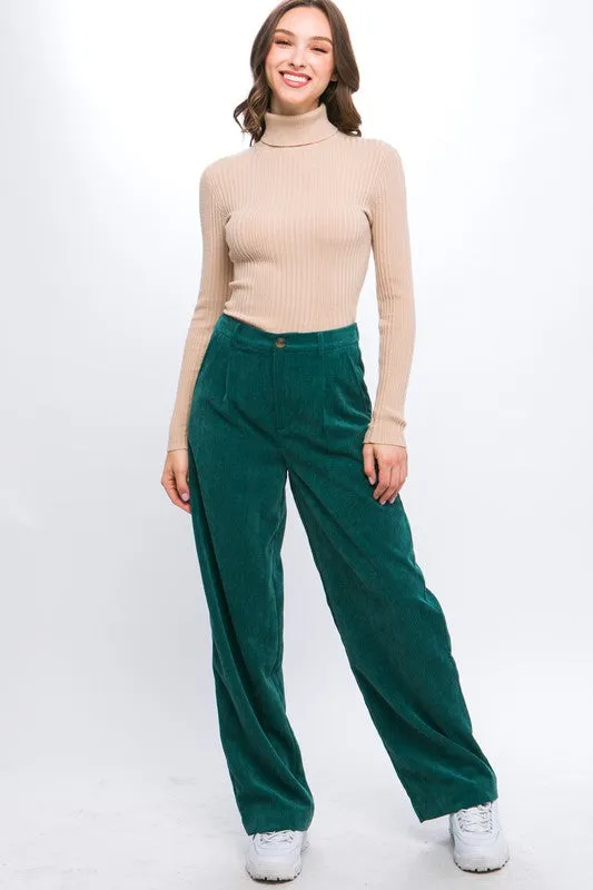Stretch Waist Corduroy Trouser Pants