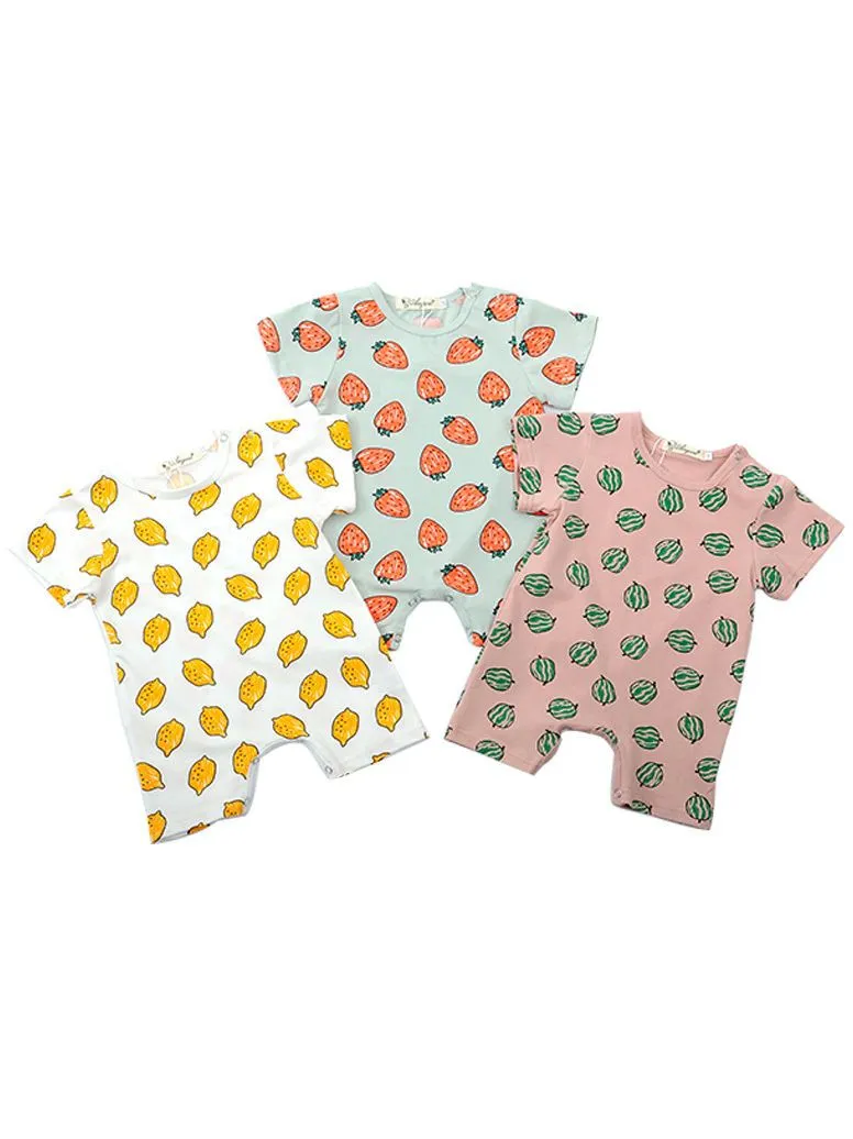 Summer Fruit Print Baby Jumpsuit Wholesale Overalls