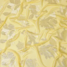 Sunshine Splendor Silk Chiffon Fabric with Gold Lurex, 110cm Wide â€“ Radiant Textile for Luxury Apparel-D18386