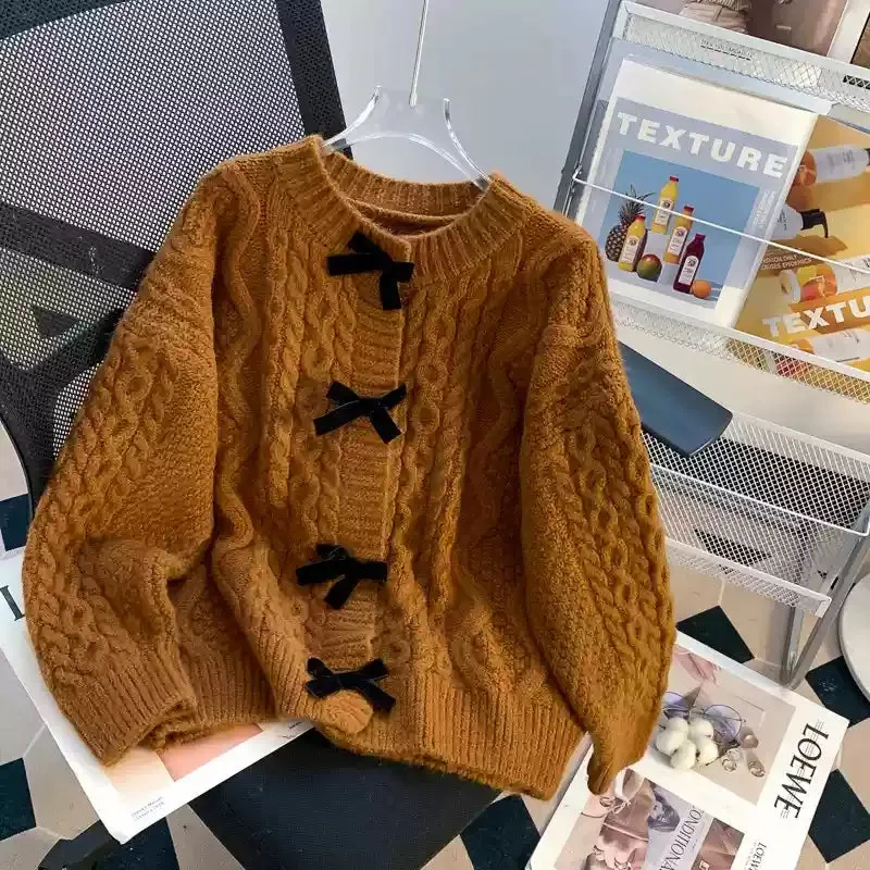Sweetie Bow Buttons Delicate Cardigan