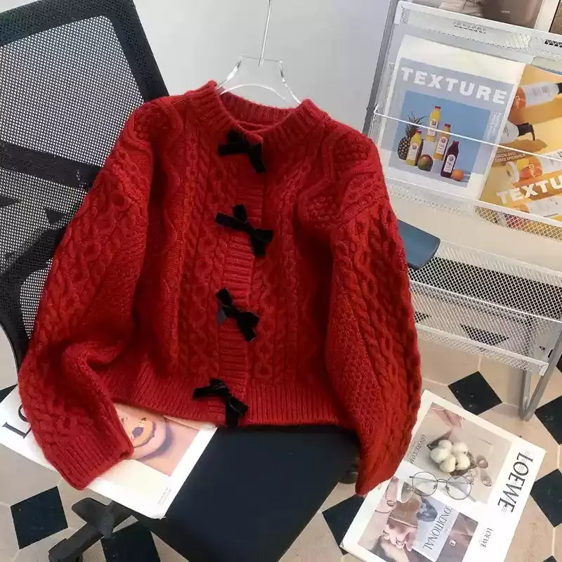 Sweetie Bow Buttons Delicate Cardigan