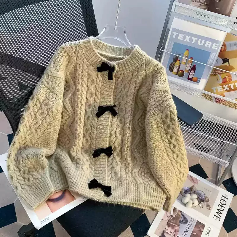 Sweetie Bow Buttons Delicate Cardigan
