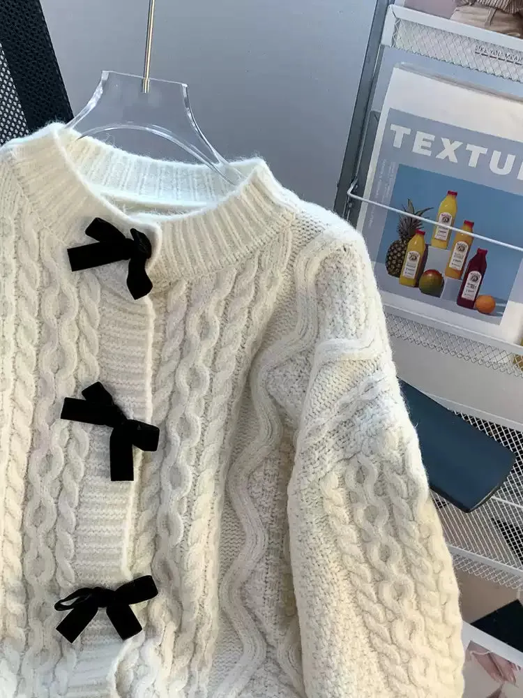 Sweetie Bow Buttons Delicate Cardigan