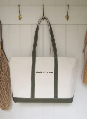 THE CAPE COD TOTE - Large Bespoke Zipped Cotton Canvas Tote