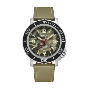 The Cape Limited Edition 3 Hands Date Mechanical Leather Men Watch W06-03227-009