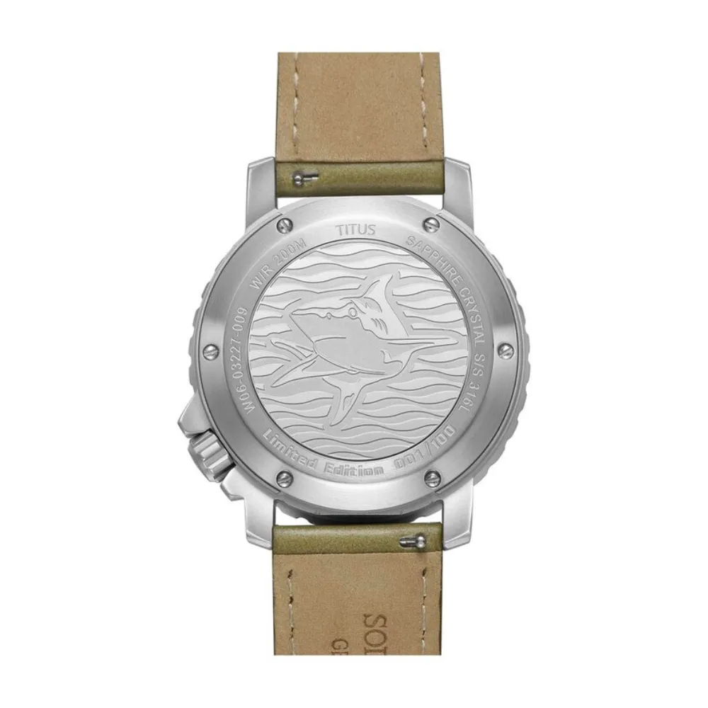 The Cape Limited Edition 3 Hands Date Mechanical Leather Men Watch W06-03227-009