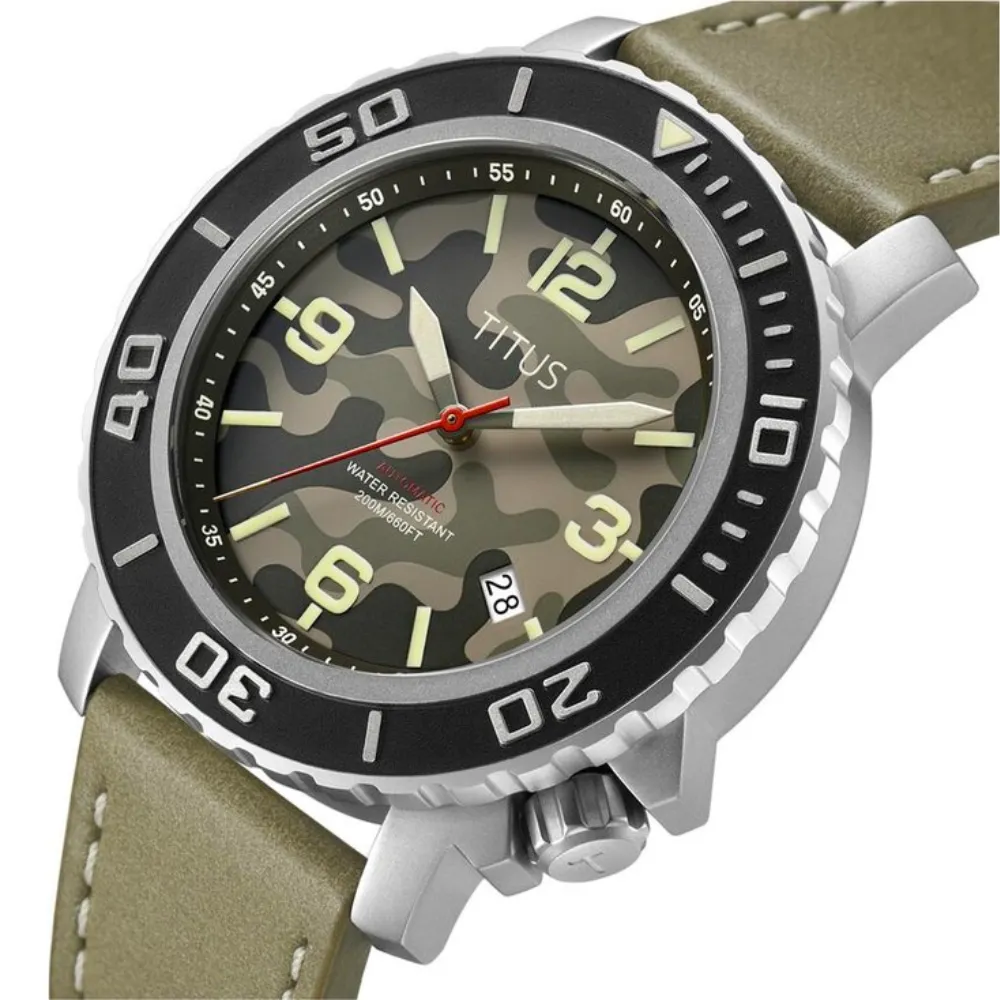 The Cape Limited Edition 3 Hands Date Mechanical Leather Men Watch W06-03227-009