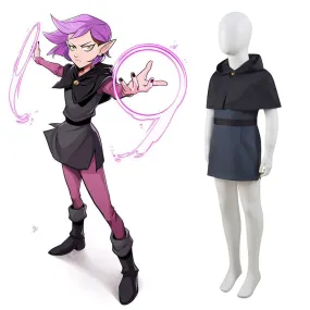 The Owl House Cosplay Costume Kids Dark Uniform Cape Dress Halloween Carnival Suit
