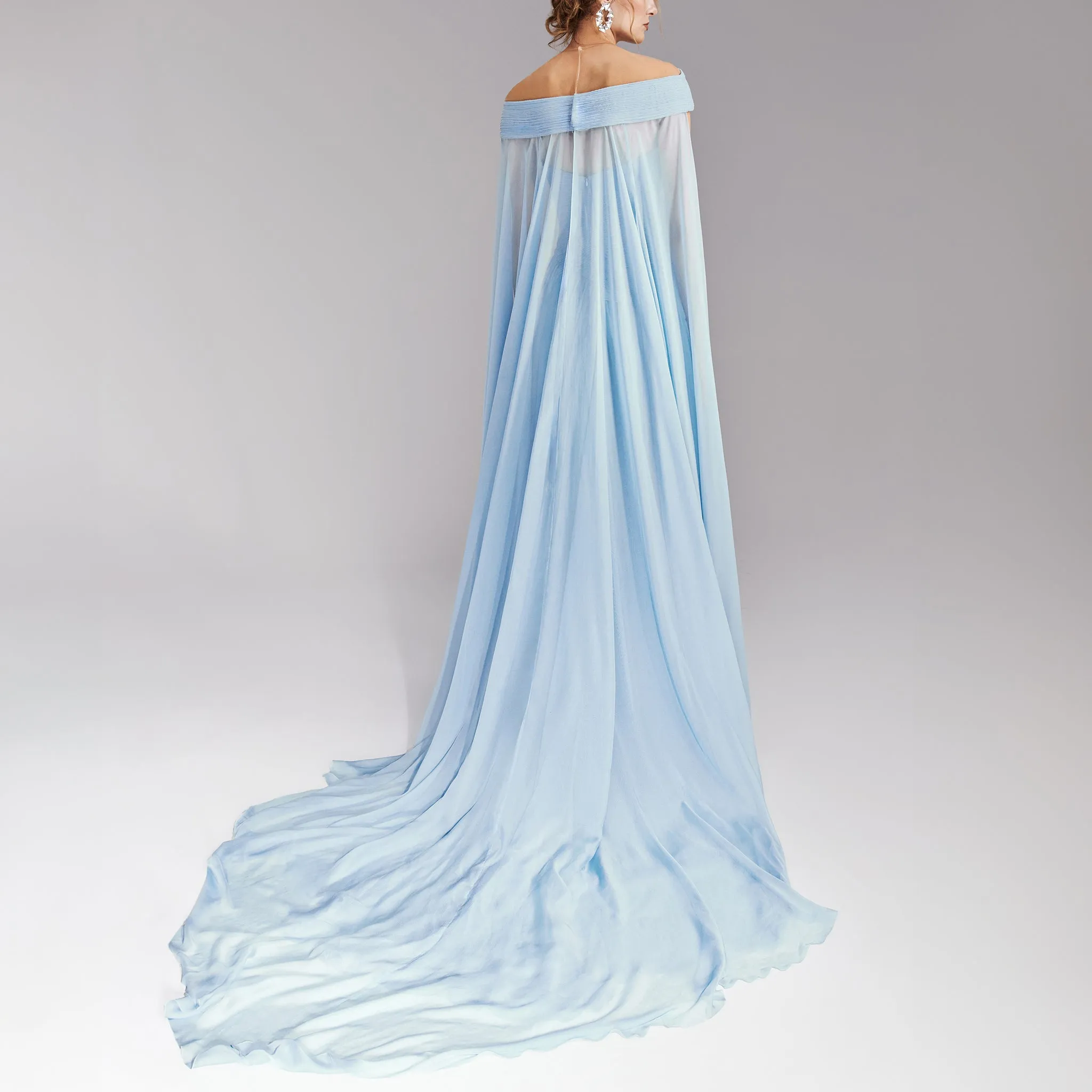 The Shoulder Line Light Blue Dress