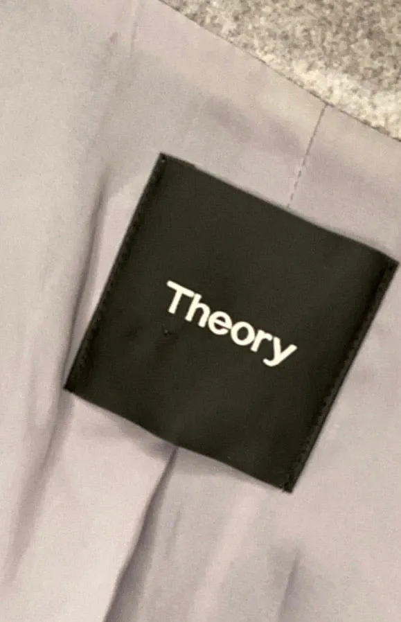 Theory Belted Two-Toned Wool Coat - M