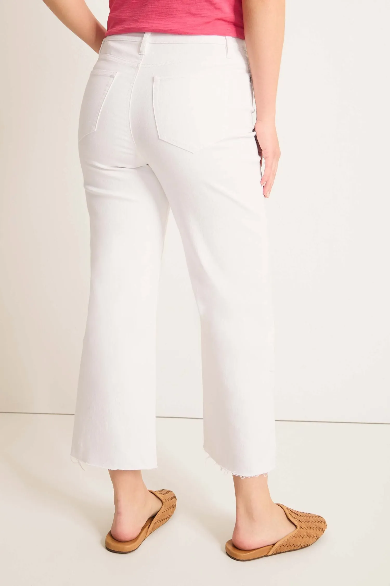 Tommy Bahama Ella Twill High-Rise Cropped Wide-Leg Pants - Style SW121066