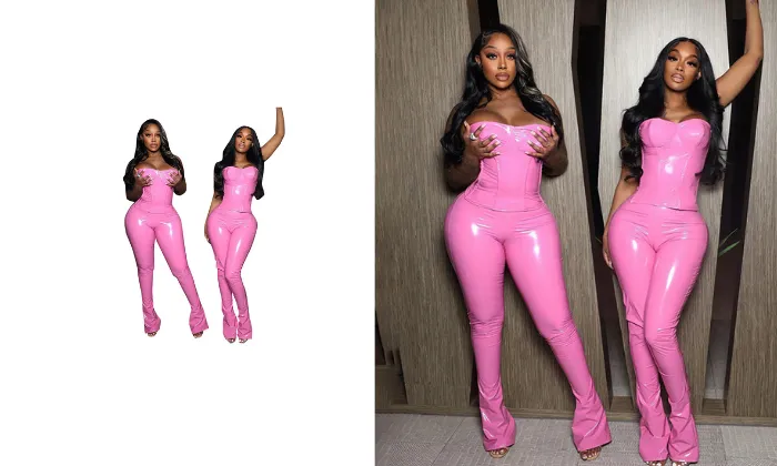 Trendy Mirror PU Two-Piece Set