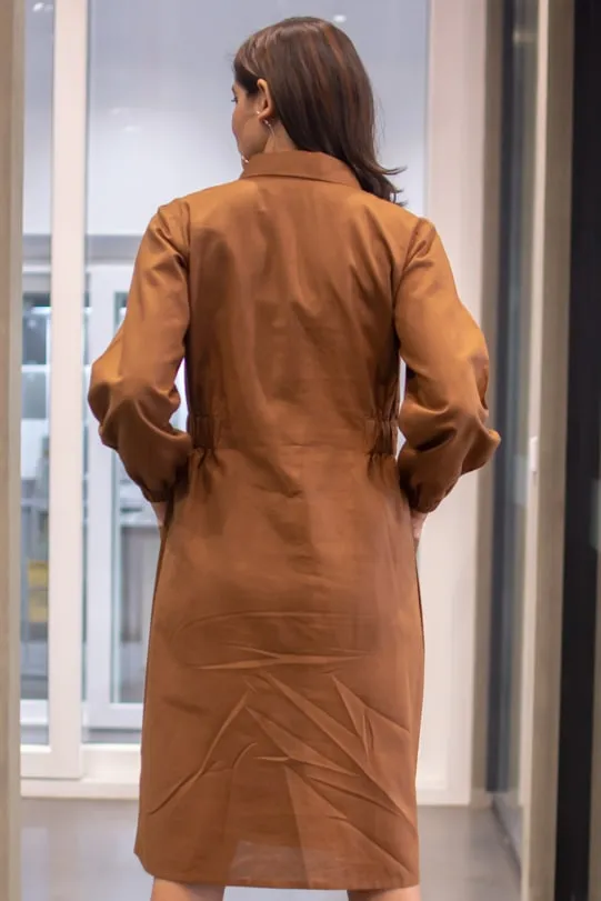 Trixie Parka Dress - Brown