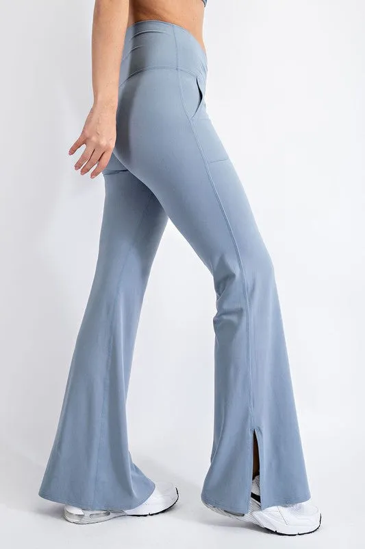 V Waist Flared Yoga Pants With Pockets