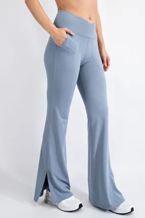 V Waist Flared Yoga Pants With Pockets