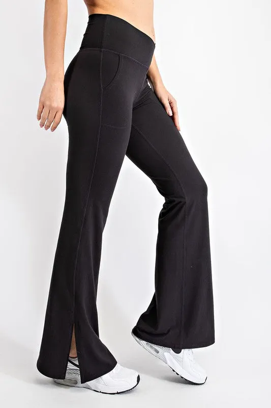 V Waist Flared Yoga Pants With Pockets