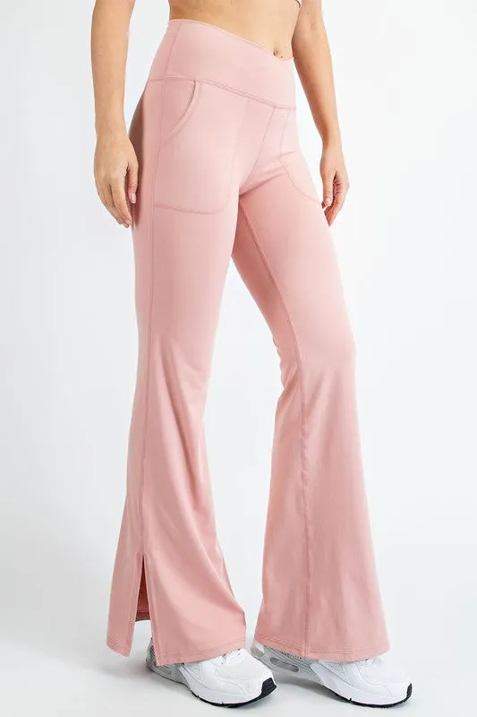 V Waist Flared Yoga Pants With Pockets