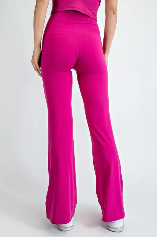 V Waist Flared Yoga Pants With Pockets