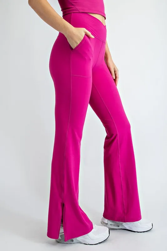V Waist Flared Yoga Pants With Pockets