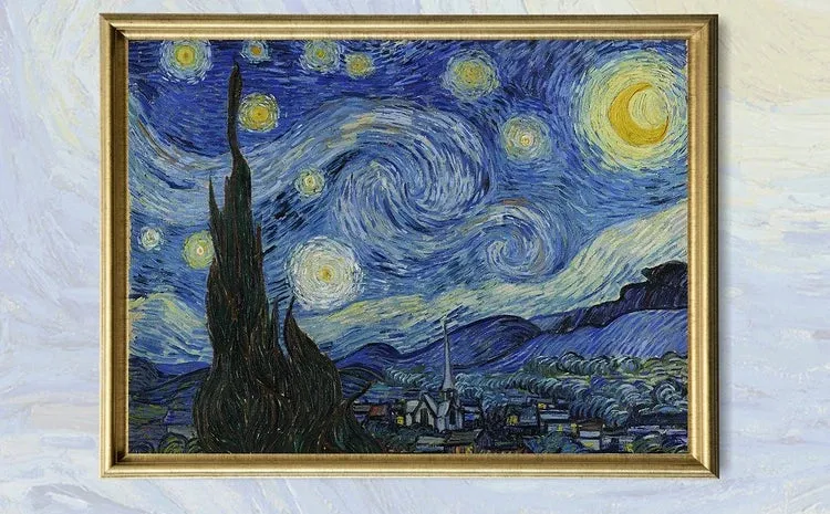 Van Gogh Print Winter Cardigan