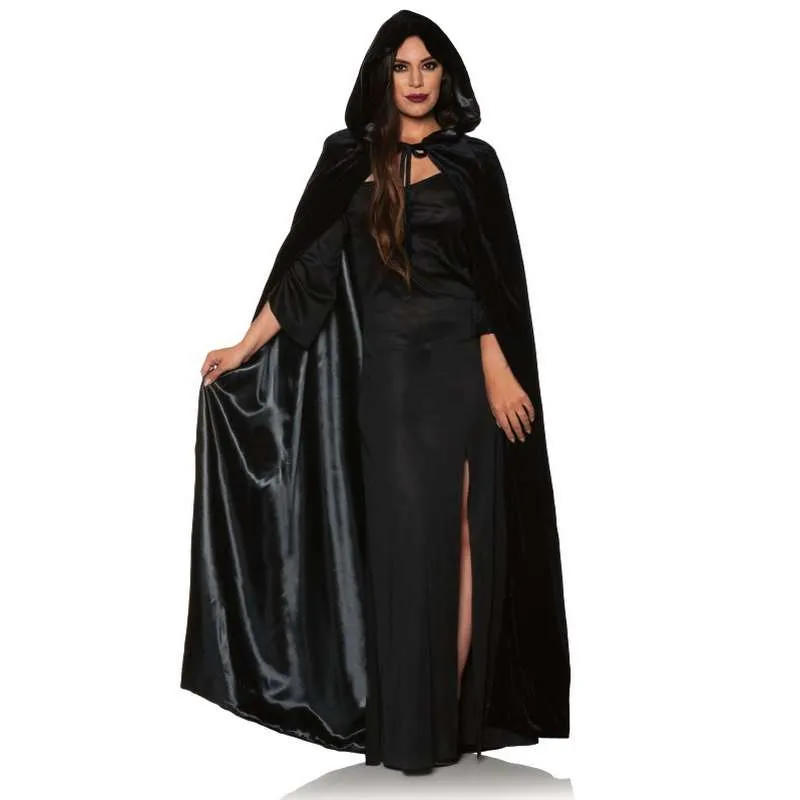 Velvet Hooded Cape with Lining