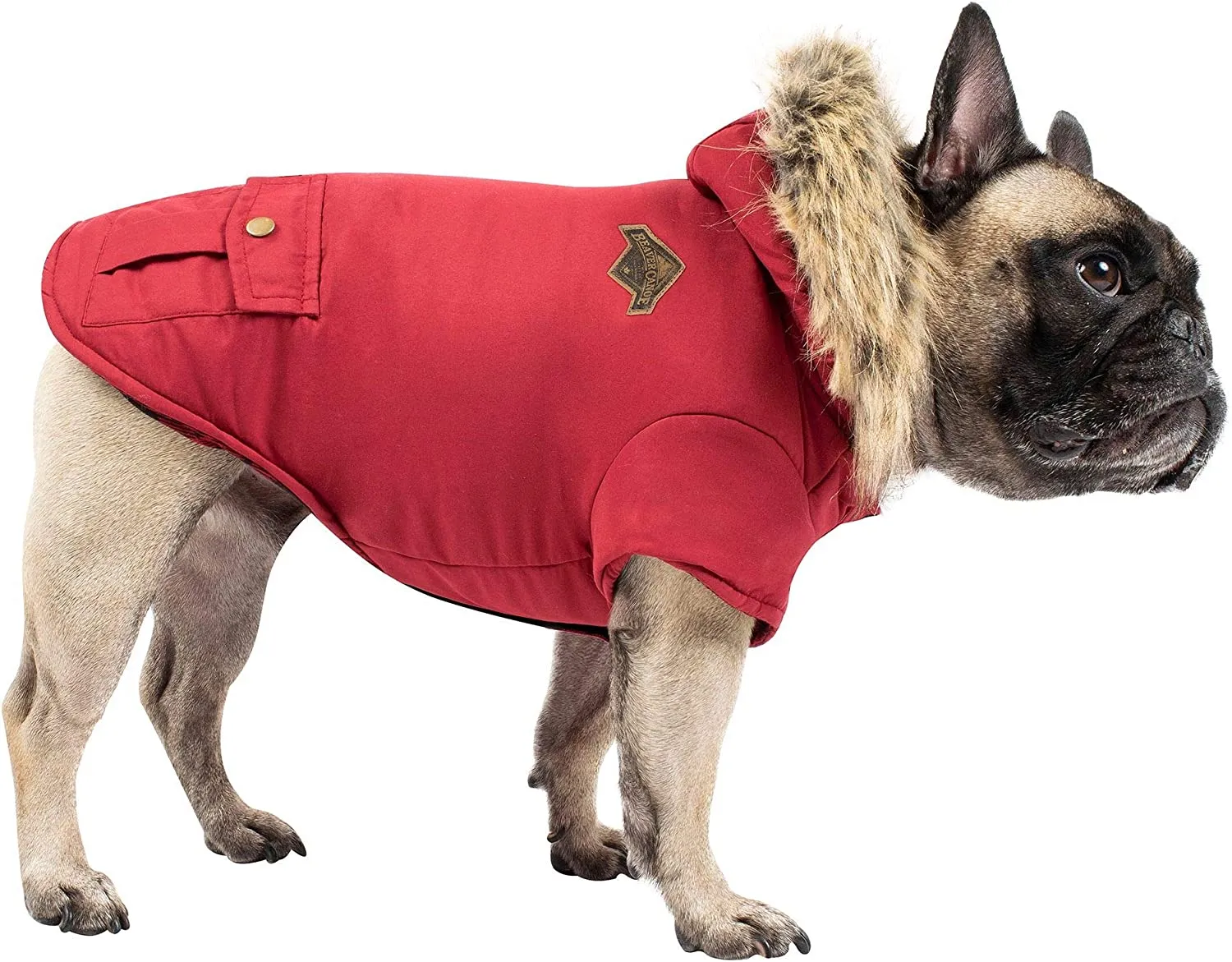 Very Light use Beaver Canoe Woven Dog Parka - Red with Fur around the Hood! Sz XXXL