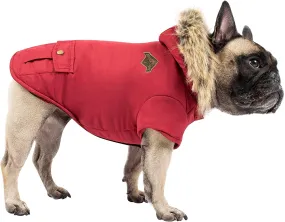 Very Light use Beaver Canoe Woven Dog Parka - Red with Fur around the Hood! Sz XXXL