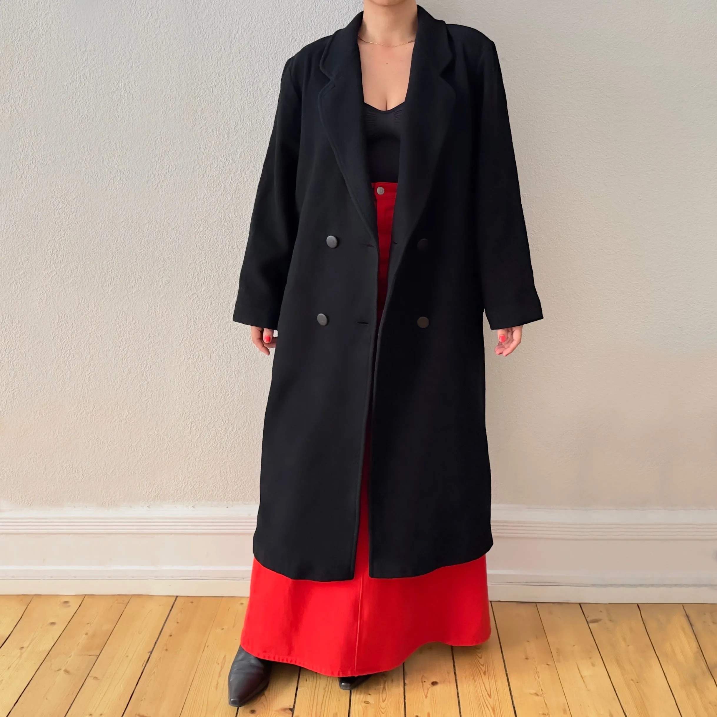 Vintage Double-breasted Wool Coat, size EU 38