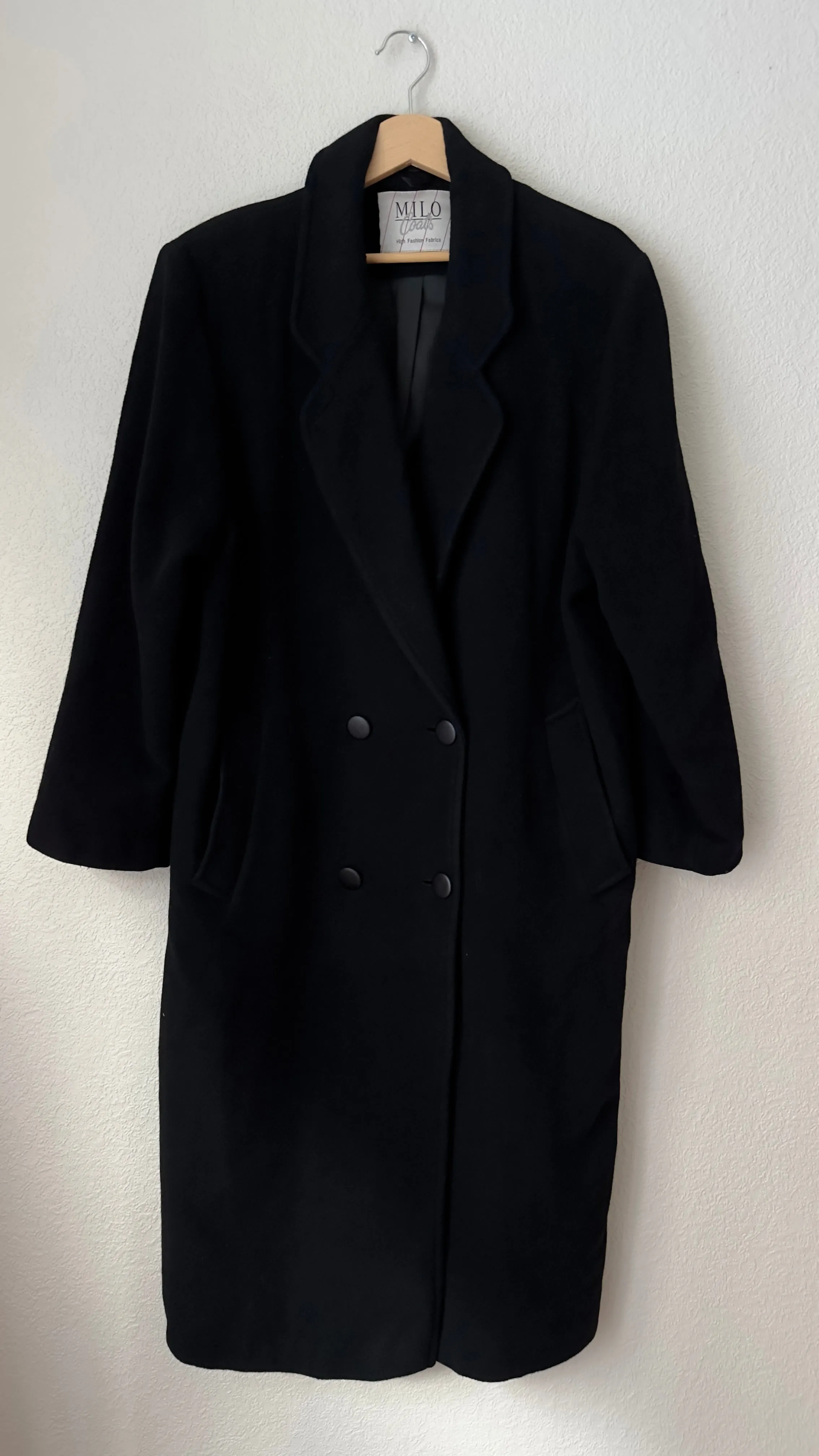 Vintage Double-breasted Wool Coat, size EU 38