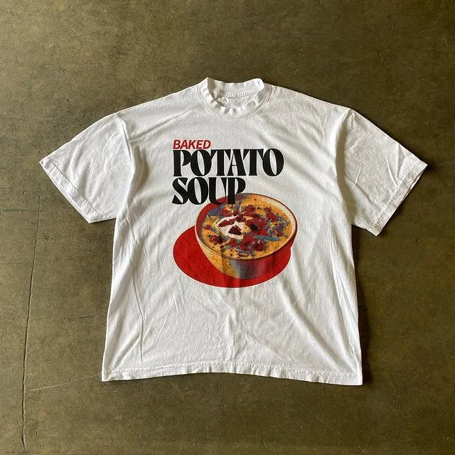 Vintage Food Graphic Prints T-Shirts - 4 Menus