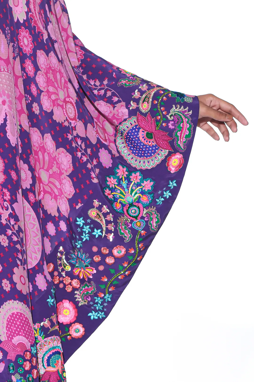 Violet Embroidered One Shoulder Dress And Jumpsuit