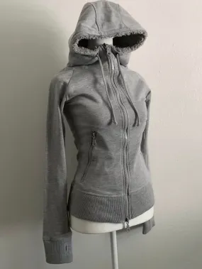 Wenkouban-Winter 2024 New American Retro Design 1980s fashion y2k outfits Silver Grey Fur Hoodie