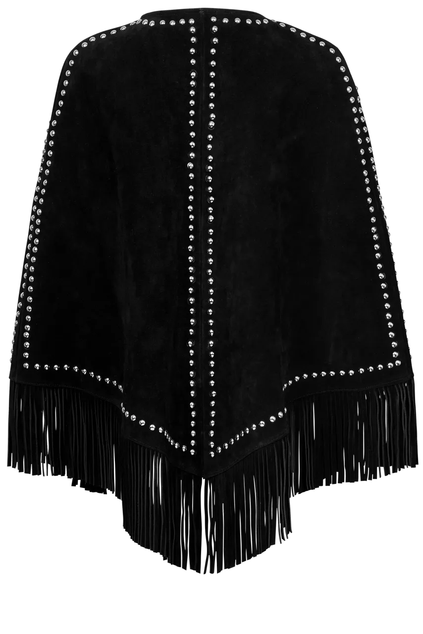 Western & Co. Midnight Studded Suede Cape