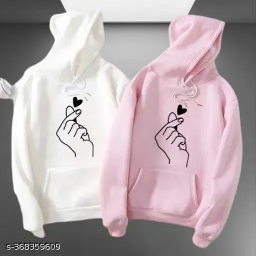 White & Pink Hand Print Hoodie